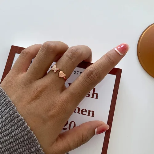Vista 8 de Sora Tuki Anillo con inicial para mujer, anillo de letra de oro, anillos con inicial de plata para adolescentes y niñas, anillos ajustables de oro
