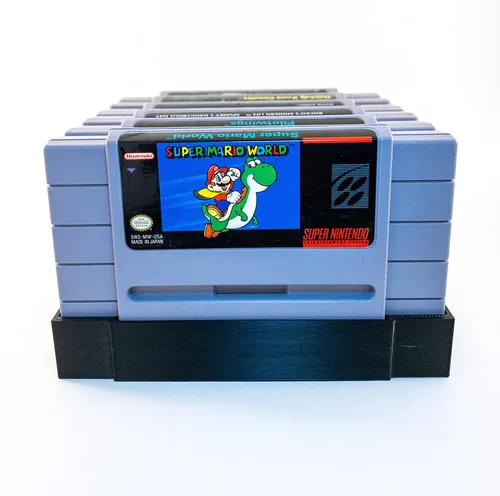 Vista 2 de Game Cartridge Holder for SNES - Super Nintendo 6 Game Collector Storage Tray Organizer