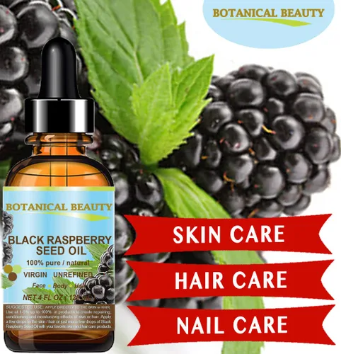 Vista 3 de Botanical Beauty Aceite de semillas de frambuesa negra, 100% puro, natural, sin diluir, virgen, sin refinar, aceite portador prensado en frío