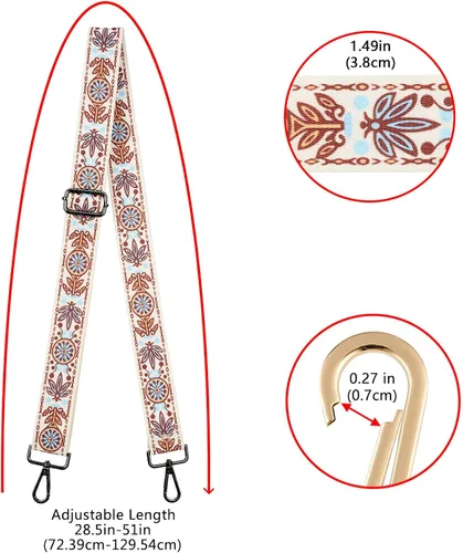 Vista 126 de ZOOEASS Hebillas de níquel Correa ancha para el hombro ajustable de repuesto para cinturón de pistola, hebilla de guitarra estilo bandolera