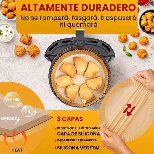 Vista 4 de Revestimientos redondos para freidora de aire para Ninja, 400 piezas de 8 8" redondo