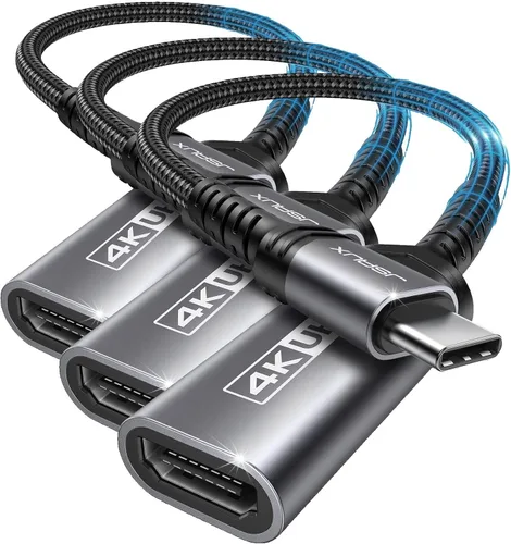 Vista 8 de JSAUX Adaptador USB C a HDMI 4K para iPhone 17, MacBook, Surface, Negro