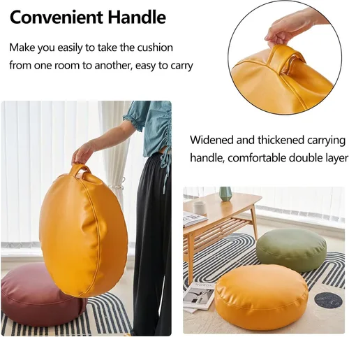 Vista 4 de Story Time - Cojines con asas, cojines de asiento redondos para aula, impermeable y resistente al polvo, almohada de suelo de poliuretano