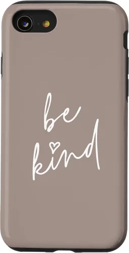 Vista 18 de Be Kind - Funda para iPhone 17, diseño de frase inspiradora positiva (marrón topo)