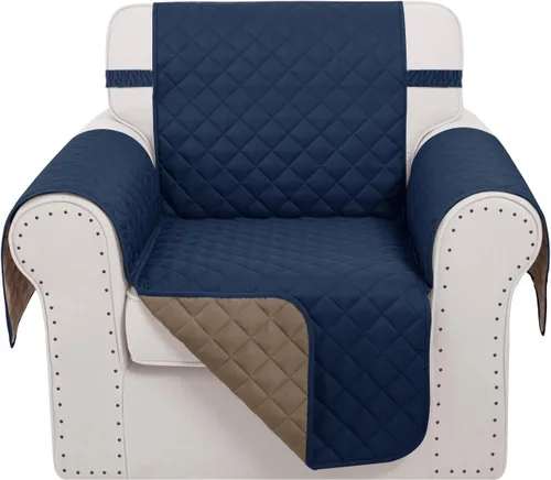 Vista 65 de Fundas para Silla Reclinable Reversibles Funda de Sofá para Mascotas Protector de Muebles Lazy Boy (Silla 23'', Beige/Beige)