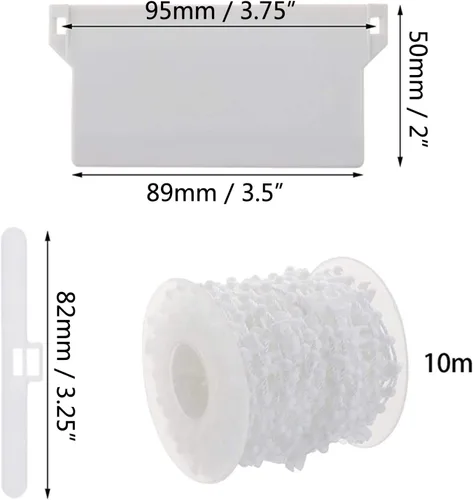 Vista 2 de Kit de reparación de pesos inferiores verticales con cadena y conector de plástico de repuesto de 32.8 ft, accesorios para persianas verticales