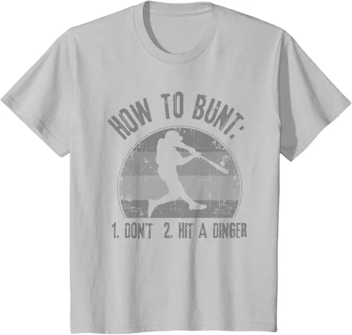 Vista 33 de Cómo Bunt Don't Hit A Dinger - Camiseta divertida de béisbol y sóftbol, Negro, S