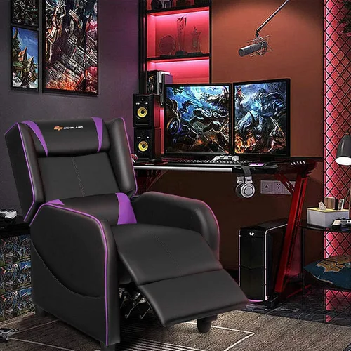 Vista 2 de Silla reclinable para juegos de masaje, color morado Púrpura