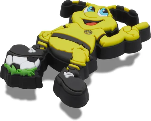 Vista 2 de Crocs Jibbitz Soccer Club - Zapatos individuales para adultos, adolescentes y niños, mascota BVB, talla única, Mascota Bvb
