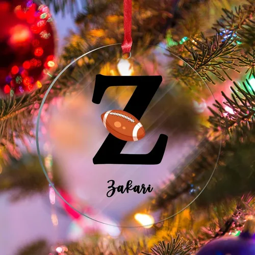 Vista 25 de Adornos colgantes personalizados con monograma inicial de letra A, árbol de Navidad, apellido personalizado, decoración de árbol de Navidad, feliz