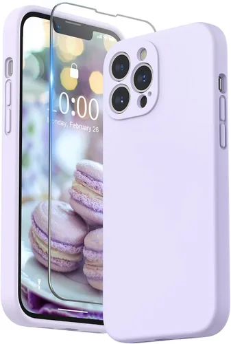 Vista 27 de SURPHY Funda compatible con iPhone 13 Pro Max con protector de pantalla, (protección de cámara + forro de microfibra suave), funda de silicona Negro