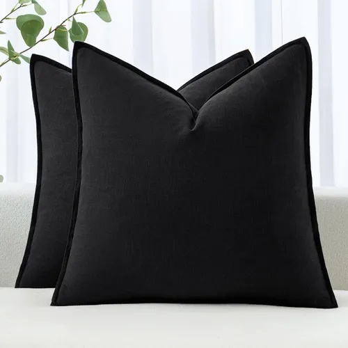 Vista 7 de MIULEE - Juego de 2 fundas de almohada decorativas de lino, estilo bohemio, rústico, neutral, para sofá, cama, 16 x 16 pulgadas, color marrón