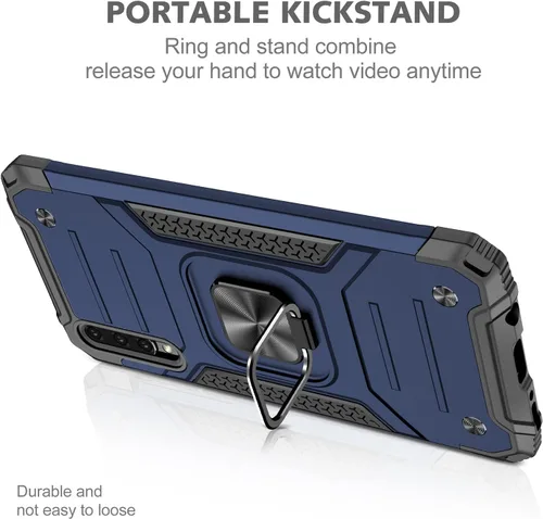 Vista 2 de Dionsibei Funda para Samsung Galaxy A50 A50S A30S grado militar con función atril incorporada con soporte de armadura, resistente a prueba de Azul