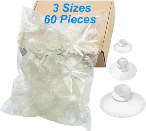 Vista 10 de 30 ventosas transparentes de 3 tamaños para vidrio sin ganchos, pequeñas ventosas de goma para organización del hogar, festivales, decoración