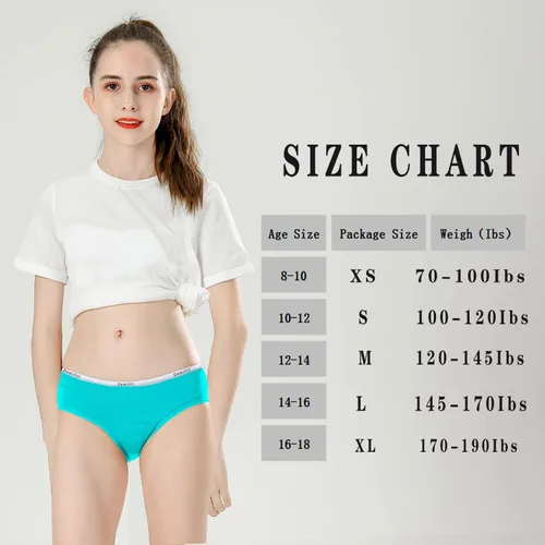 Vista 3 de Demifill Bragas de período para adolescentes y niñas, ropa interior suave para principiantes