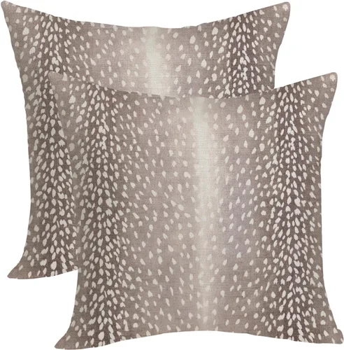 Vista 42 de Fundas de Almohada de Antílope 16x16 Paquete de 2, Fundas de Almohada Decorativas con Estampado de Piel de Animal Azul Marino, Fundas de Almohada