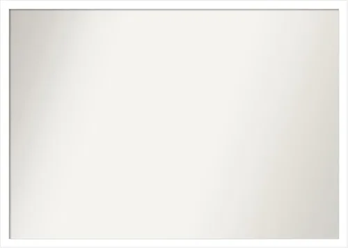 Vista 316 de Amanti Art Espejo de baño blanco para sobre el fregadero, 22 x 45 pulgadas, espejo de tocador rectangular blanco Lucie, marco de madera moderno