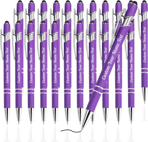 Vista 87 de Bolígrafo personalizado, 1 unidad, bolígrafo personalizado con logotipo de mensaje de nombre comercial grabado, lápiz digital de tinta negra suave