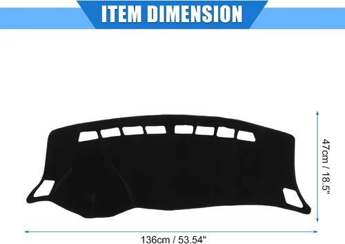 Vista 6 de Funda protectora de poliéster para salpicadero de automóvil compatible con Nissan Sentra 2012-2019, protector de poliéster negro para consola