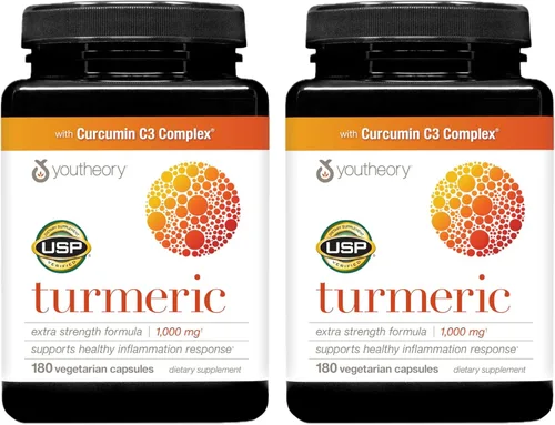 Vista 10 de Youtheory Cúrcuma Extra Strength - 1,000 mg - Apoya la salud cerebral, muscular y articular* - Contiene biopotenciadores, curcuminoides y extractos