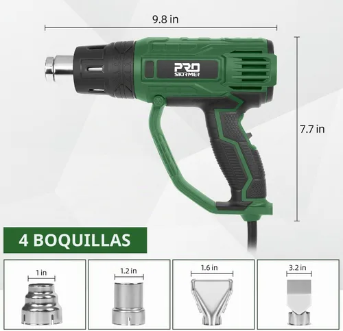 Vista 2 de Pistolas de calor Prostormer de 2000 W, pistola de aire caliente de 140 °F-1022 °F (60 °C-550 °C) con control de temperatura variable para 3