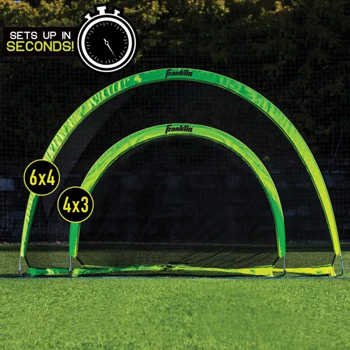Vista 6 de Franklin Sports Portería de fútbol con forma de cúpula emergente - Portería de fútbol para interior o exterior - Portería se pliega
