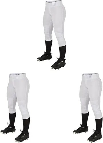 Vista 11 de Champro - Pantalones tradicionales de torneo para mujer de tiro bajo de softbol Negro