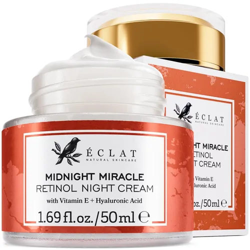 Vista 3 de Eclat Skincare Set de crema de noche de retinol + crema de ácido hialurónico - Crema hidratante de retinol con ácido hialurónico + crema hidratante