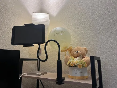 Vista 8 de Soporte para tablet Kindle con cuello de cisne, soporte de brazo ajustable para leer en la cama, manos libres, accesorios Kindle Paperwhite