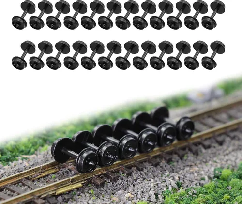 Vista 8 de 24pcs POM Plastic 33'' Ruedas para Modelo Tren 1:87 HO Escala Rueda HP28 (escala HO)