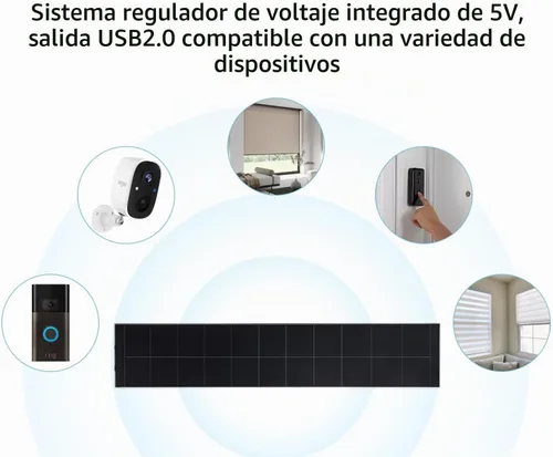 Vista 6 de Paneles solares pequeños - Panel solar de 5 V/5 W, cargador USB integrado de estabilización de voltaje para persianas motorizadas, ventanas, timbre