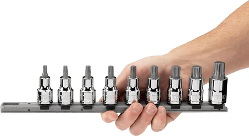 Vista 6 de TEKTON Juego de dados Torx de 1/2 pulgada con riel, 9 piezas (T30 - T80) SHB92107