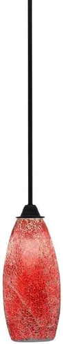 Vista 158 de Toltec Lighting Paramount - Mini colgante de 1 luz en acabado negro mate con cristal de arte perla de 7 pulgadas y estilo negro