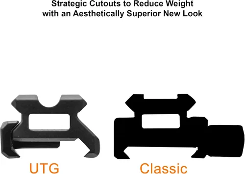 Vista 5 de Leapers MT-RSX5S Inc., UTG Super Slim Picatinny Riser Mount, 1/2" de altura, 3 ranuras, negro