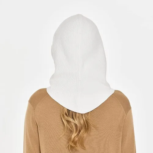 Vista 8 de Sombreros de invierno de punto para mujer, pasamontañas, bufanda cálida con capucha para hombres y mujeres, gorro de calavera