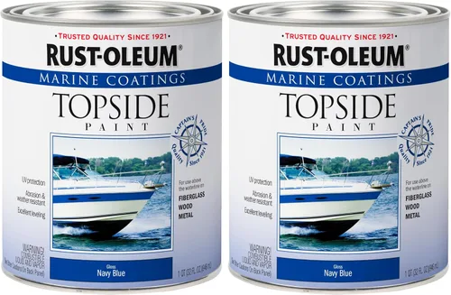 Vista 28 de Rust-Oleum 207005 Pintura para cubierta marina Marine Coatings, cuarto de galón, color gris acorazado