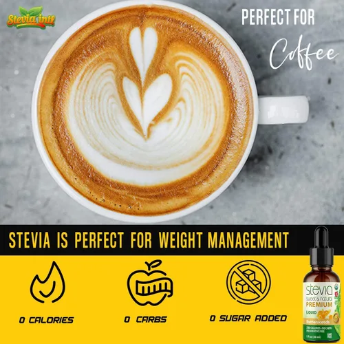 Vista 4 de Stevia Intl - Sabor a mantequilla, edulcorante líquido orgánico de stevia, sustituto del azúcar, extracto 100% puro, naturalmente dulce, sin azúcar