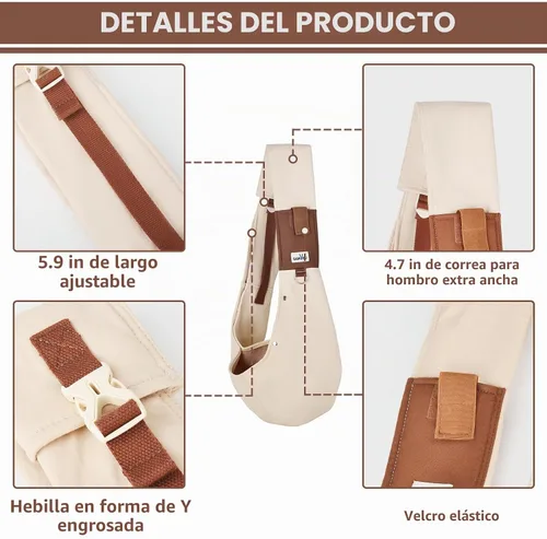Vista 3 de Bolso de transporte para perros Wakytu para perros pequeños - Portaperros frontal con correa ajustable - Bolso de transporte para mascotas