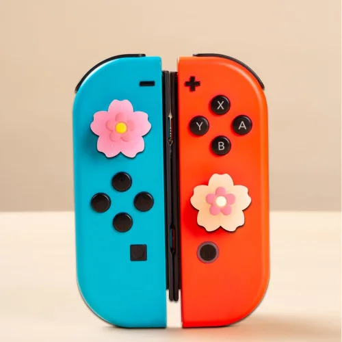 Vista 4 de PERFECTSIGHT Glitter Sakura Switch Thumb Grips Cute Joystick Caps for Nintendo SwitchSwitch LiteSwitch OLED, 4 PCS Thumbstick Cover Analog Stick