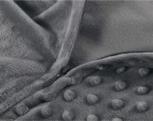 Vista 3 de RelaxBlanket - Funda de edredón 48 x 72 pulgadas para manta con peso Premium súper suave de tela minky con puntos Gris oscuro Punto gris oscuro
