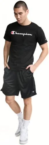 Vista 5 de Champion Men's Classic Script Graphic Short Sleeve T-Shirt, Standard Fit, Tonal Logo, Available in Regular and Big & Tall Negro