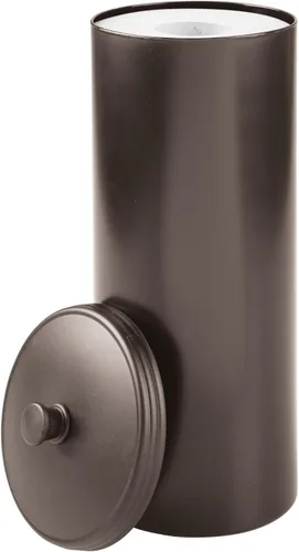 Vista 8 de iDesign Soporte independiente para papel higiénico de baño con tapa para 3 rollos adicionales, bronce Para 3 rollos adicionales
