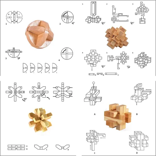 Vista 2 de 3D Rompecabezas bromista, cubeta de madera cerebro