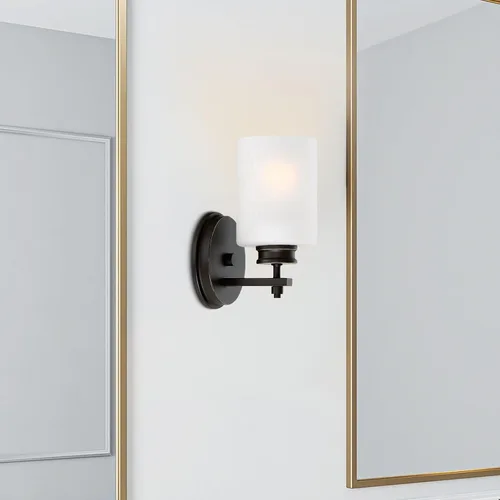 Vista 7 de Kira Home Phoebe - Aplique de pared industrial moderno de 8 pulgadas para Bronce aceitado