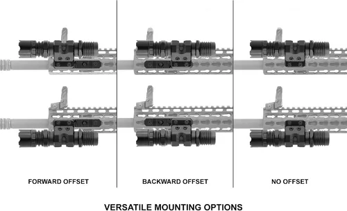 Vista 6 de Leapers RG-FL27KC Inc., UTG Offset - Soporte de anillo para linterna, Keymod, negro mate