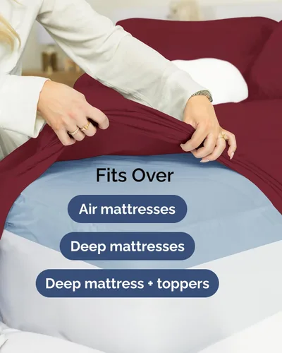 Vista 40 de Extra Deep Twin XL Sheet Set - 3 Piece College Dorm Room - White 01-Blanco