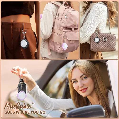 Vista 6 de WSDCAM Alarma de Seguridad Personal para Mujeres, Alarma de Llavero Fuerte de 130dB con Luz de Seguridad LED de 3 Colores, Llavero de Autodefensa