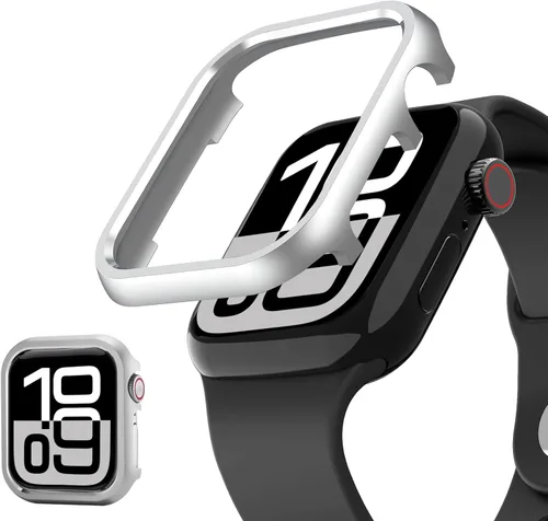 Vista 9 de NINKI Funda protectora delgada de aluminio para Apple Watch 11 de 1.654 in 2025 y serie 10 de 1.654 in 2024, [sin protector de pantalla] Funda Negro