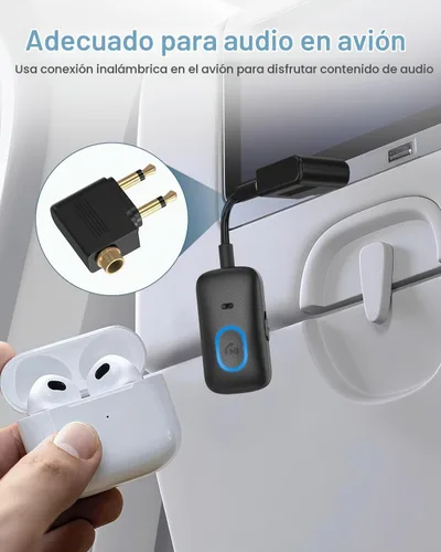 Vista 6 de Bluetooth 5.4 Adaptador AUX para coche, receptor transmisor 2 en 1