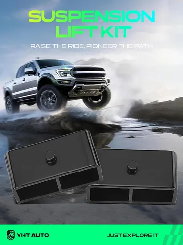 Vista 2 de YHTAUTO Kit de elevación de nivelación trasera de 2 pulgadas, pernos en U cuadrados extendidos y bloques de elevación con kit de hardware compatible